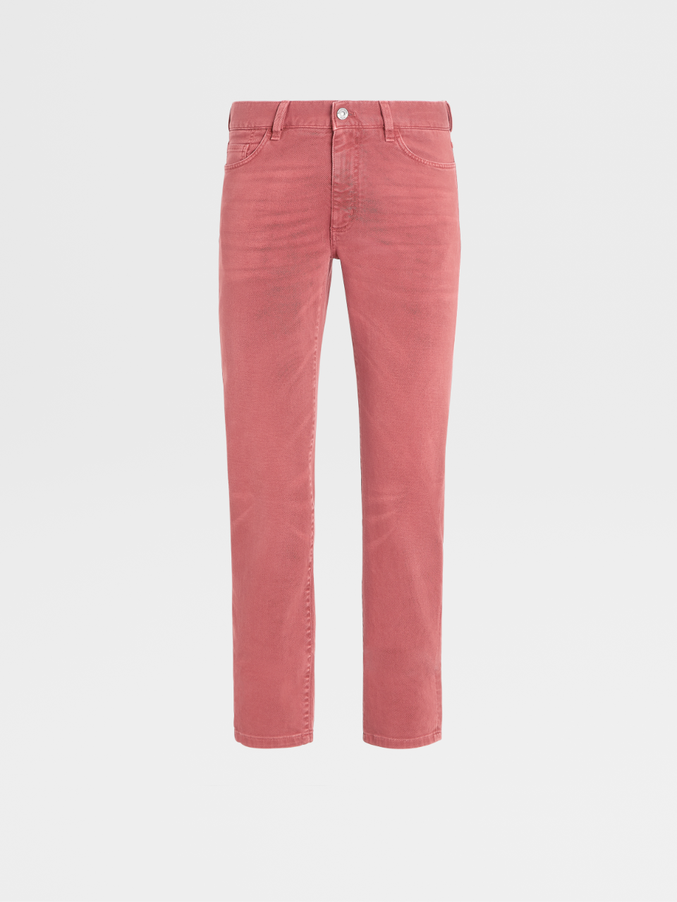 Dark Red Cotton 5-pocket Jeans